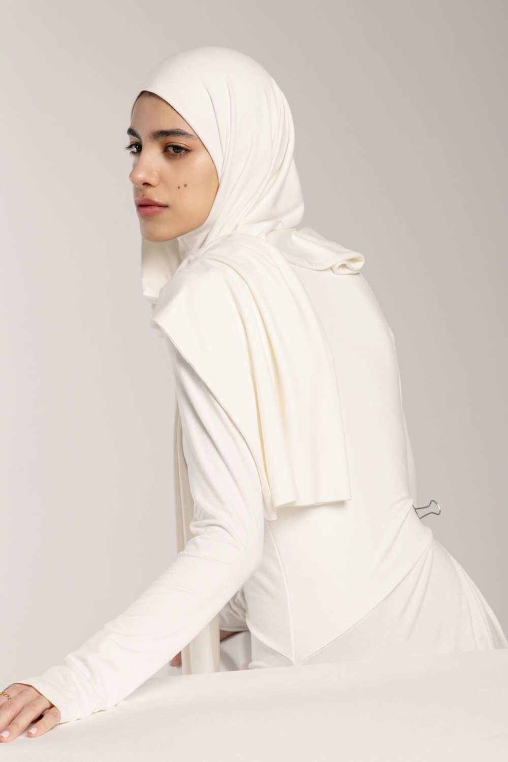 Хиджаб Молик двухслойный белый