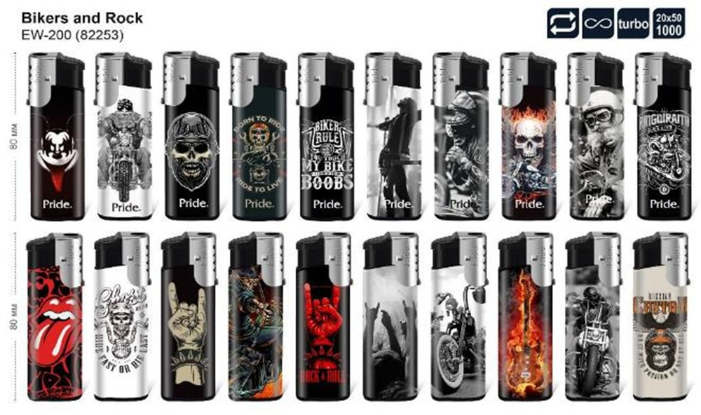 Зажигалка "Pride" ЕW-200 Bikers and Rock 25шт * 20бл (82253)