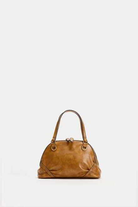 ZARA МИНИ-СУМКА ЧЕРЕЗ ПЛЕЧО, ТЕМНЫЙ РЫЖЕВАТО-КОРИЧНЕВЫЙ