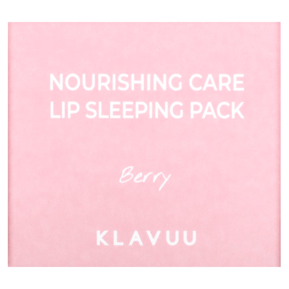 KLAVUU, Nourishing Care, ночная маска для губ, ягодная, 20 г (0,70 унции)
