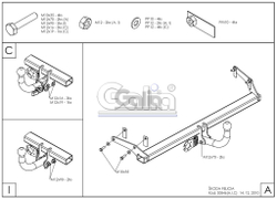 Фаркоп оцинкованный Galia S084A для Skoda Felicia хетчбек 1996-2002(паспорт и сертификат в комплекте)(без электрики)