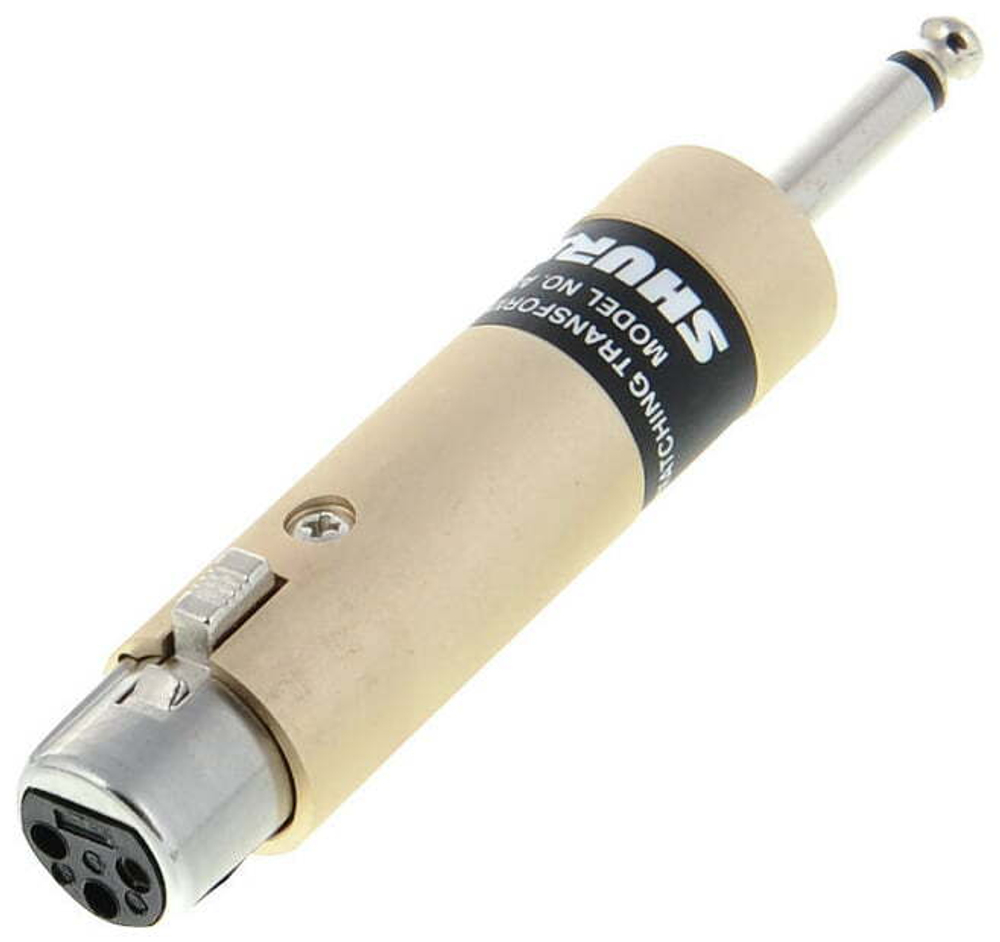 SHURE A85F линейный адаптер, микрофонный преобразователь низкого/высокого импедансов, разъемы XLR - Jack