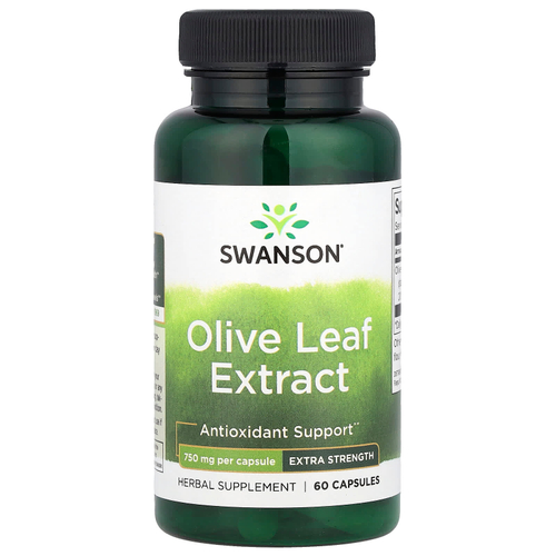 Swanson Vitamins, Экстракт оливковых листьев, 750 мг, 60 капсул