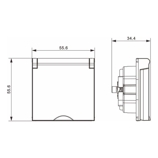 Накладка для розетки Schuko с заземлением,  с крышкой,  16A 250 В~,  мокко,  серия A07