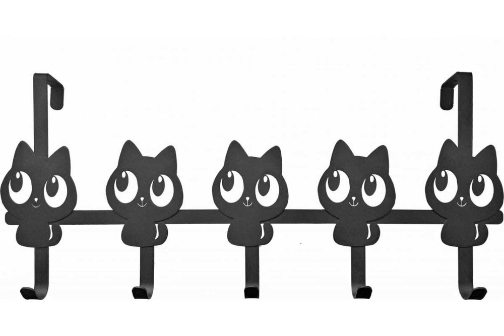 ВЕШАЛКА НАДВЕРНАЯ КОТИКИ 5 КРЮЧКОВ ВНД15