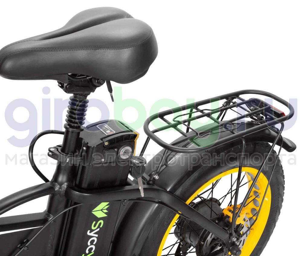 Электровелосипед Syccyba F10 Pro Dual 48V/23Ah (полный привод) - Желтый обод фото №12