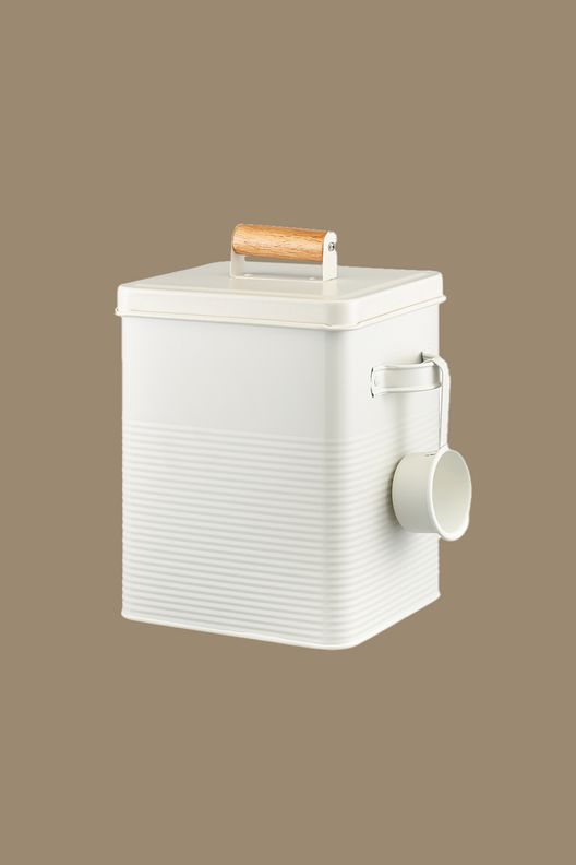 Банка для хранения универсальная Irmel, 6,2 л, с ложкой, молочная / Smart Solutions