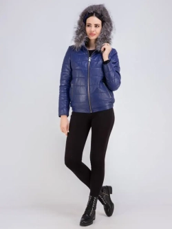 Куртка женская из натуральной кожи с капюшоном Турция