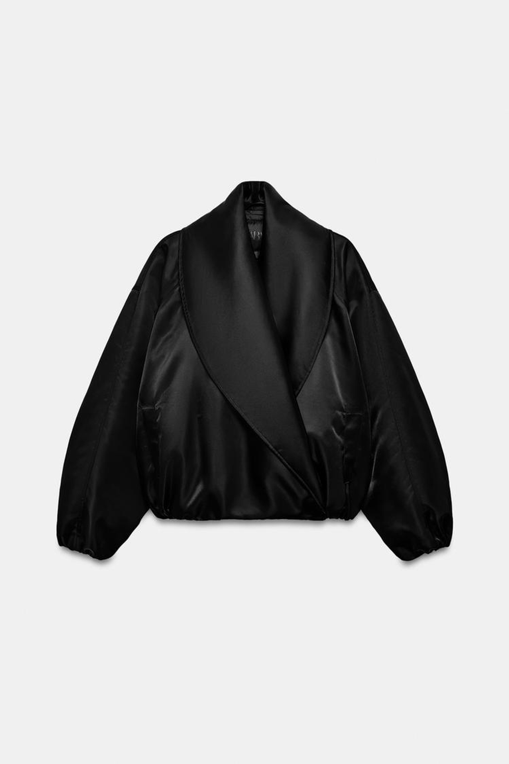 ZARA СТЕГАНАЯ КУРТКА-БОМБЕР — ZW COLLECTION, ЧЕРНЫЙ