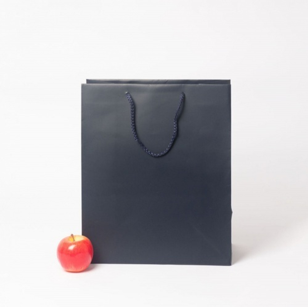 Пакет 33х40х16, темно-синий, меловка