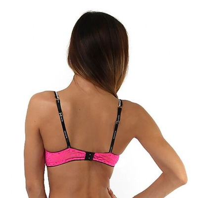 Ярко-розовый бюстгальтер с пуш-ап и леопардовым принтом (Размер: 34B) (Цвет: розовый леопард)