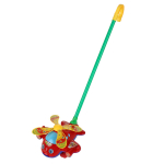 Каталка на палке "Вертолетик" 17*16*13см, крутится пропеллер, показывает язык, звук, пакет 0320