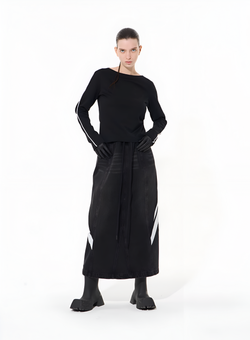 Джинсовая юбка BLIND Multilayered Denim Long Skirt