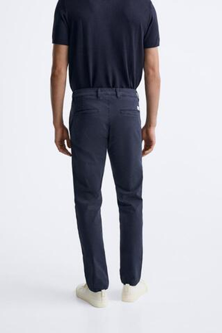 ZARA БРЮКИ ЧИНОС SKINNY FIT, МОРСКОЙ СИНИЙ