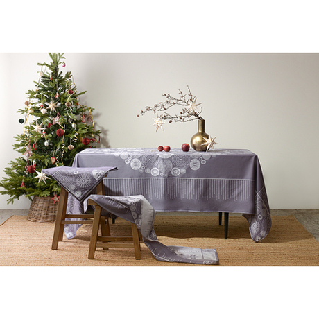 Скатерть 180x260 Tkano New Year Essential Ледяные узоры сиреневая