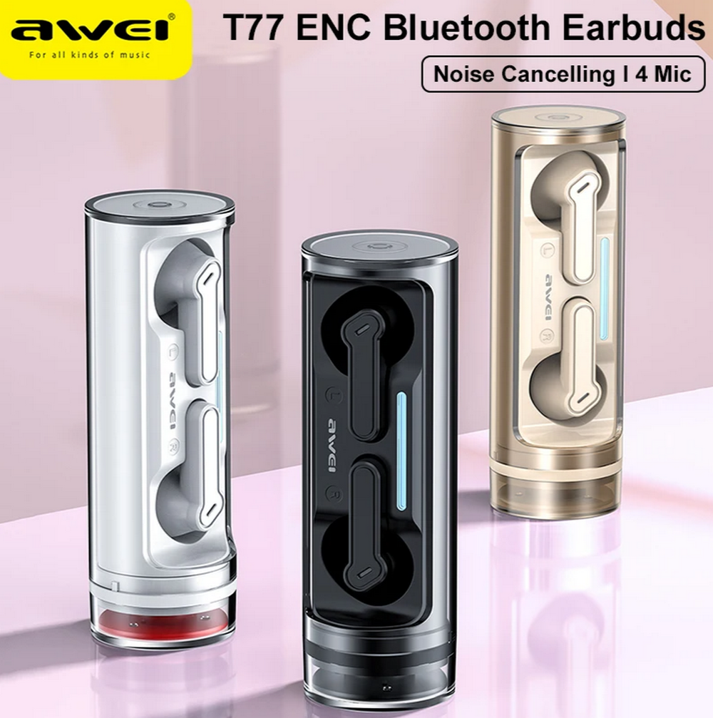 Наушники беспроводные Awei T77 ENC Double Mic