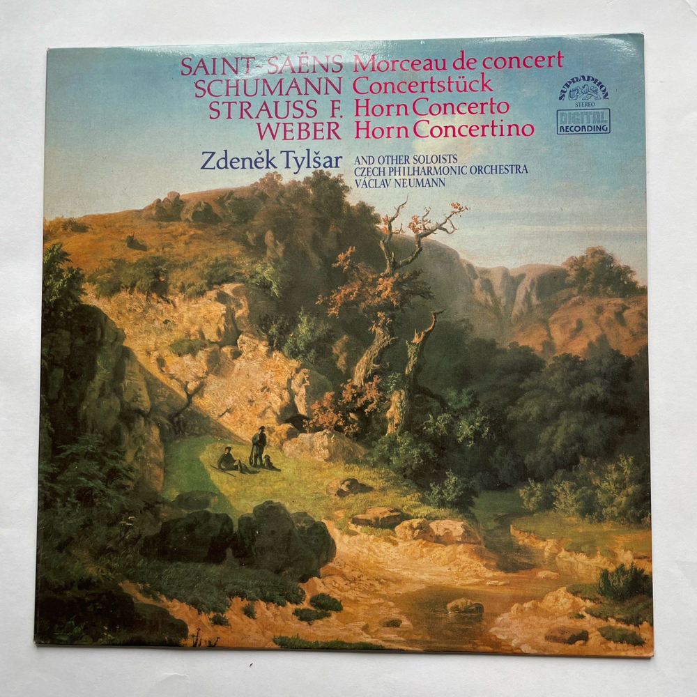 Винтажная виниловая пластинка LP Сборник Классческой Музыки Camille Saint Saens, Robert Schumann, Franz Strauss Morceau De Concert (Чехословакия 1977)
