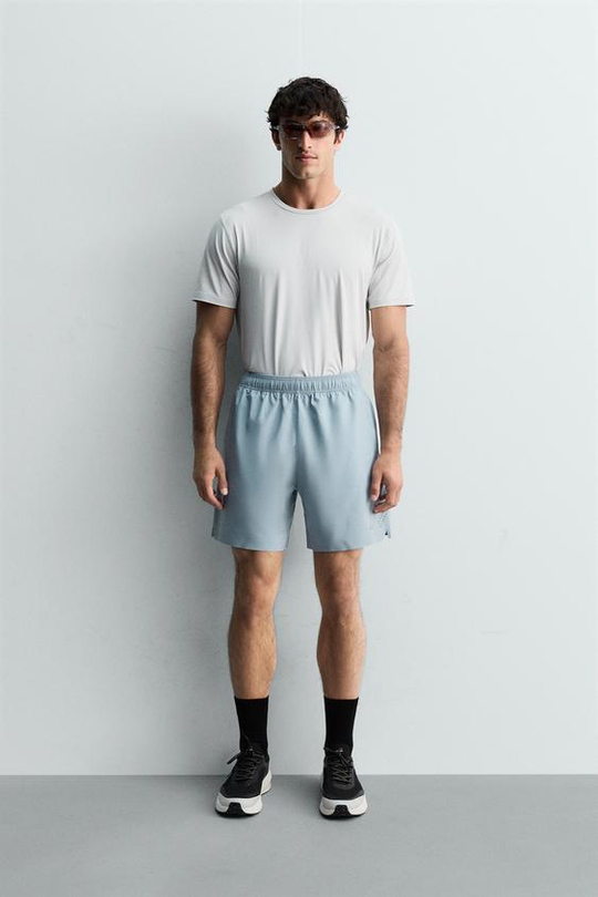 ZARA СПОРТИВНЫЕ ШОРТЫ 9", ГОЛУБОЙ