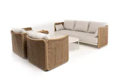 "Аликанте" лаунж-зона из искусственного ротанга, цвет соломенный