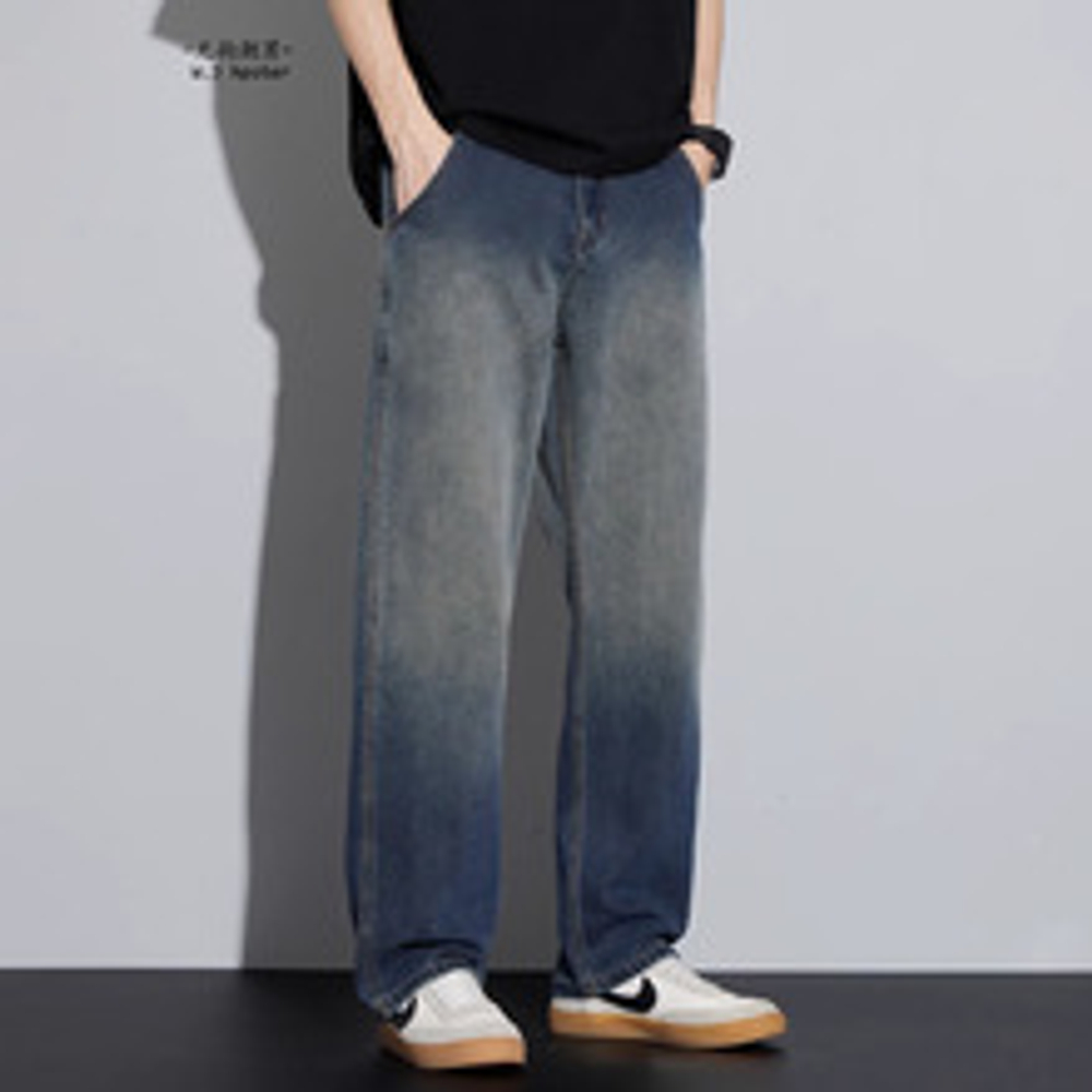 Джинсы с градиентом мужские прямые от бренда Kuvine сезон осень-зима