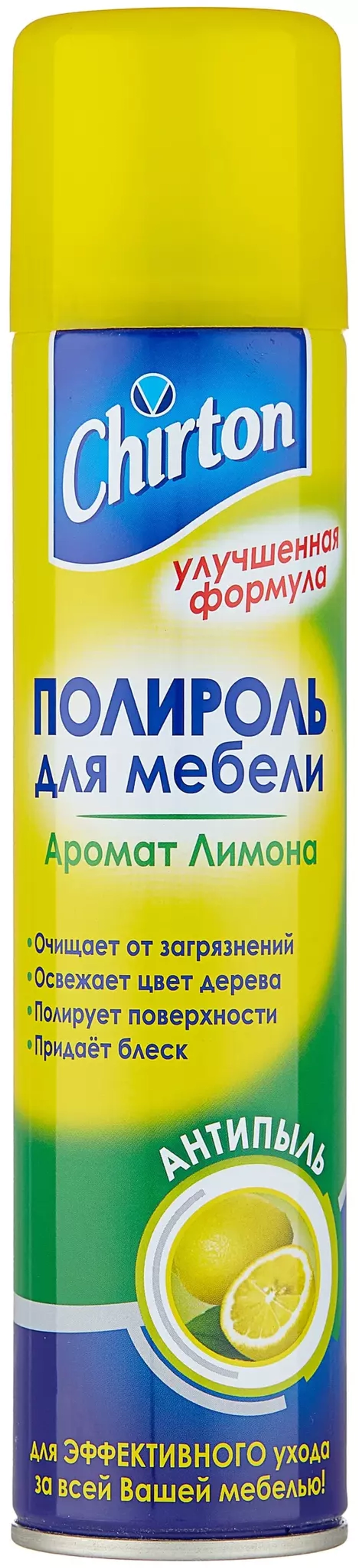 Chirton Полироль для мебели Антипыль Аромат лимона, 0.3 л,
