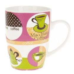 Кружка керамическая "Macchiato" v=370мл. (4вида) (min12) (транспортная упаковка)