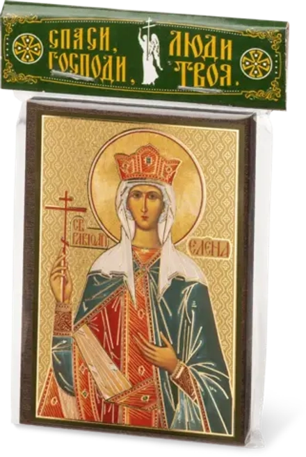 Икона "Елена Равноапостольная царица" 6х9 на МДФ-6