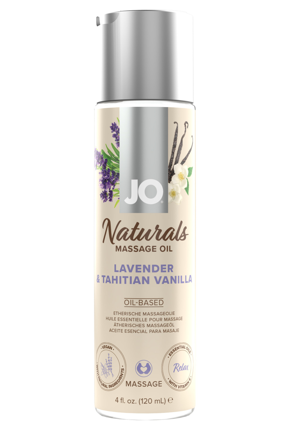 JO Lavender & Vanilla - Массажное масло Лаванда и ваниль, 120 mL