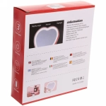 Зеркало настольное с подсветкой на подставке «Mary Touch - Heart», цвет голубой, USB, 20*28см