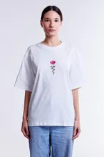 Футболка Гербарий Роза Экрю