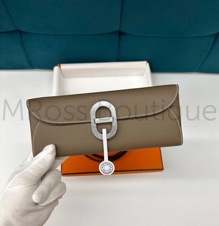 Сумка-клатч Hermes Maillon To Go Wallet серого цвета