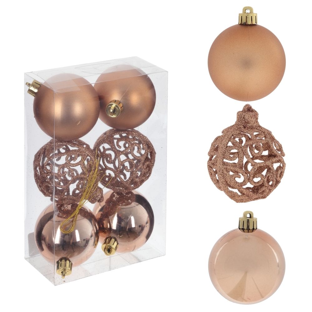 GAEM Набор из 6шт Украшение новогоднее "Шар", D 6 см, L17,5 W6 H11,5 см