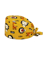 Шапочка медицинская, принт "Лев", желтая