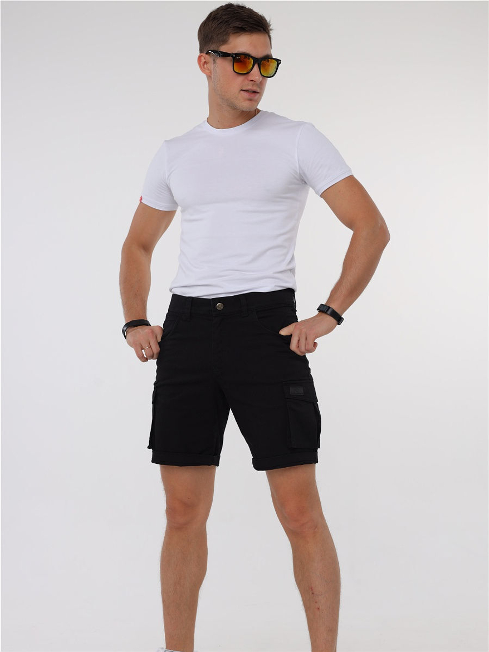 Шорты карго мужские черные Город Горький