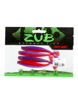 Приманка ZUB-IZI 125мм-4шт, (цвет 021) фиолетово-красный