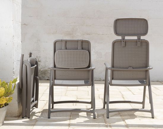 Кресло пластиковое складное Acquamarina цвет тортора Италия