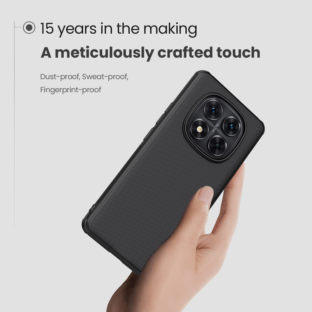 Усиленный чехол черного цвета от Nillkin для Xiaomi Redmi Note 14 Pro+ Плюс, серия Super Frosted Shield Pro