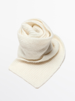 Massimo Dutti Шарф из тонкой смесовой шерсти, белый