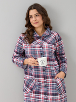 Халат Х-138/клеткасерая-краснобелая