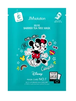 JM SOLUTION МАСКА ТКАНЕВАЯ ДЛЯ ЛИЦА С ЭКСТРАКТОМ ЧАЙНОГО ДЕРЕВА SELFIE BARRIER TEA TREE MASK, 30 МЛ.