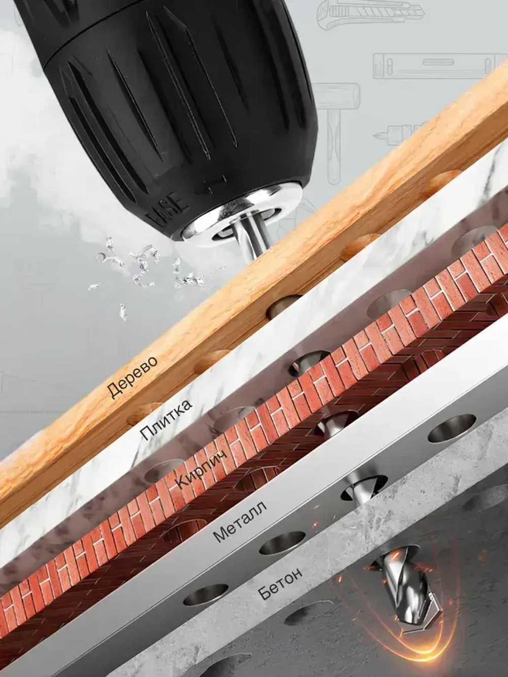 Шуруповерт -дрель аккумуляторный Makita, 48 V, 2АКБ с кейсом и набором бит для дома