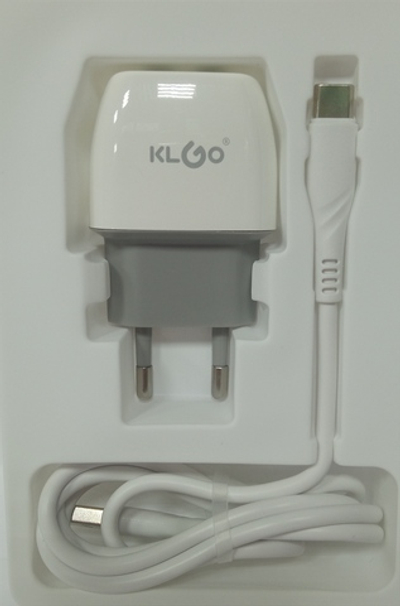 Зарядное уст-во USB +TypeC KLGO KC-8T (2.4A/Auto-ID)