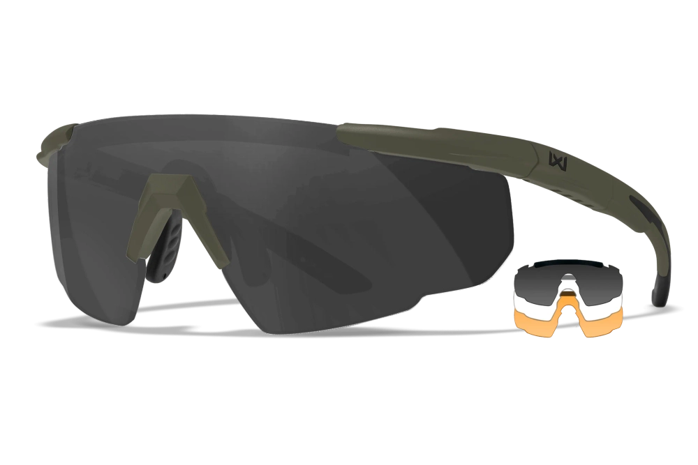 Очки 308G Wiley X Saber Advanced (Frame: OD Green, Lens: Clear + Grey + Rust)