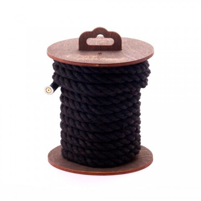 Хлопковая веревка для шибари, на катушке, черная, 5 м