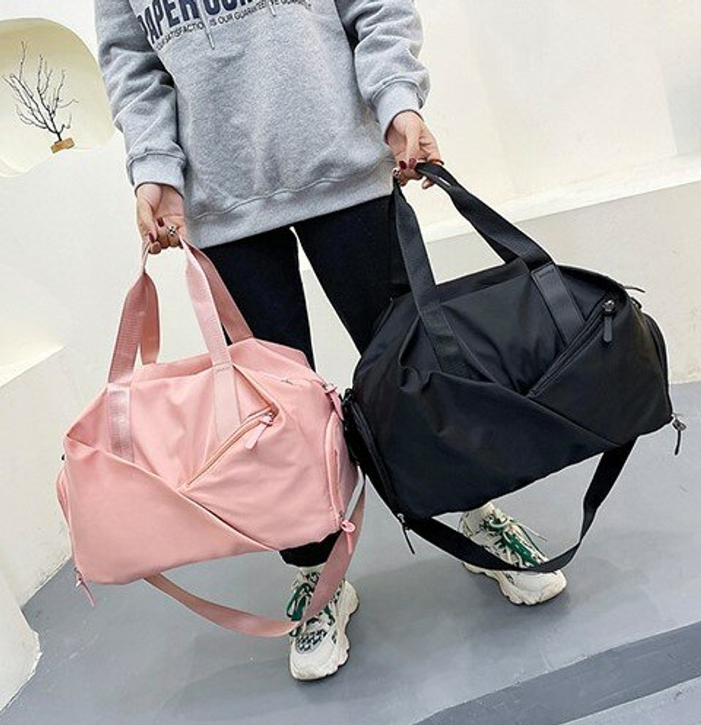 Сумка спортивная дорожная, розовая 43*26*30см