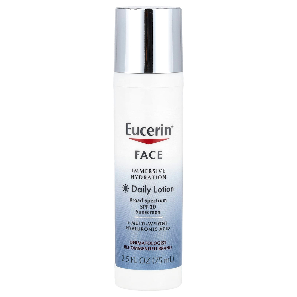 Eucerin, Face, ежедневный лосьон для иммерсивного увлажнения, SPF 30, 75 мл (2,5 жидк. унц.)