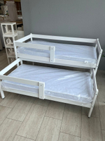 Кровать подростковая двухуровневая "Матрешка-Мини" 170*80/160*80 см белый 2 борта (СЧ)