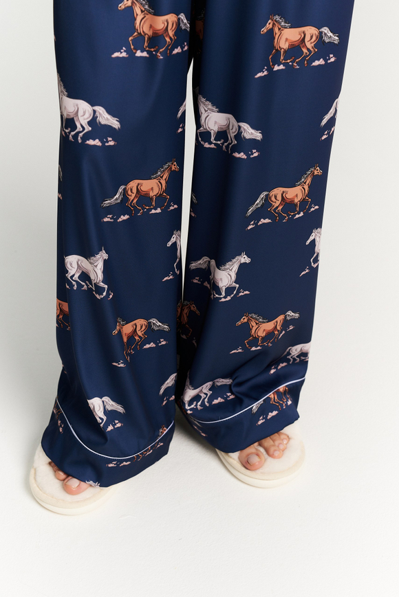 Шелковые брюки с кантом - лошади