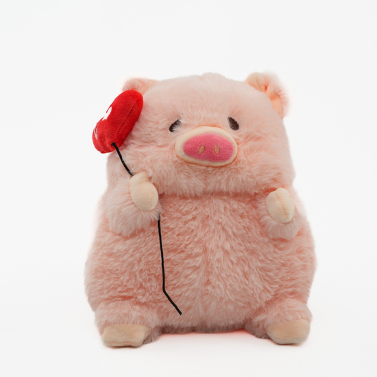 Мягкая игрушка Свинка с сердцем, 30см