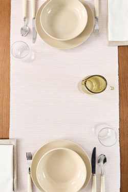 ZARA HOME РЕБРИСТАЯ НАСТОЛЬНАЯ ДОРОЖКА, БЕЖЕВЫЙ